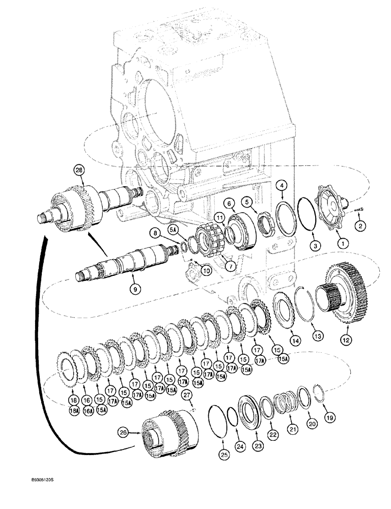 Схема запчастей Case 921 - (6-026) - TRANSMISSION ASSEMBLY L129883, THIRD GEAR AND CLUTCH (06) - POWER TRAIN