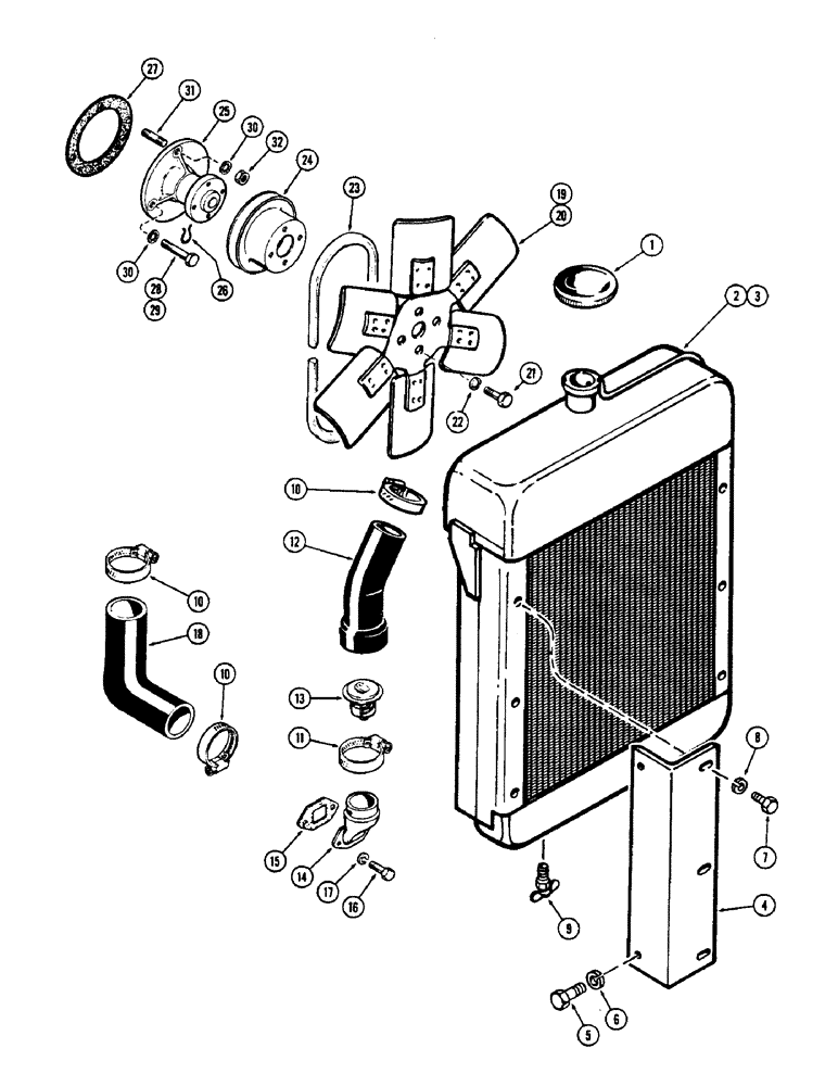 Схема запчастей Case W5A - (044) - ENGINE COOLING SYSTEM, (188) SPARK IGNITION ENGINE (02) - ENGINE