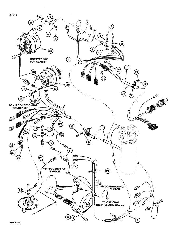 Схема запчастей Case W14B - (4-28) - REAR HARNESS - ALTERNATOR (04) - ELECTRICAL SYSTEMS