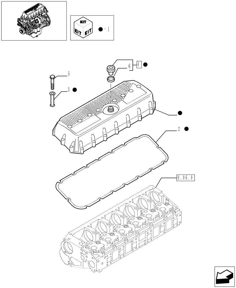 Схема запчастей Case F3AE0684P E906 - (0.06.3[01]) - HEAD COVER (504033727) 