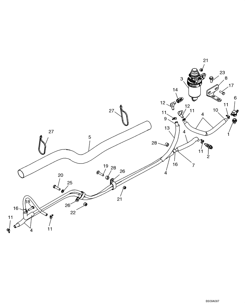 Схема запчастей Case 750L - (03-05[01]) - FUEL LINES (IF USED) (03) - FUEL SYSTEM