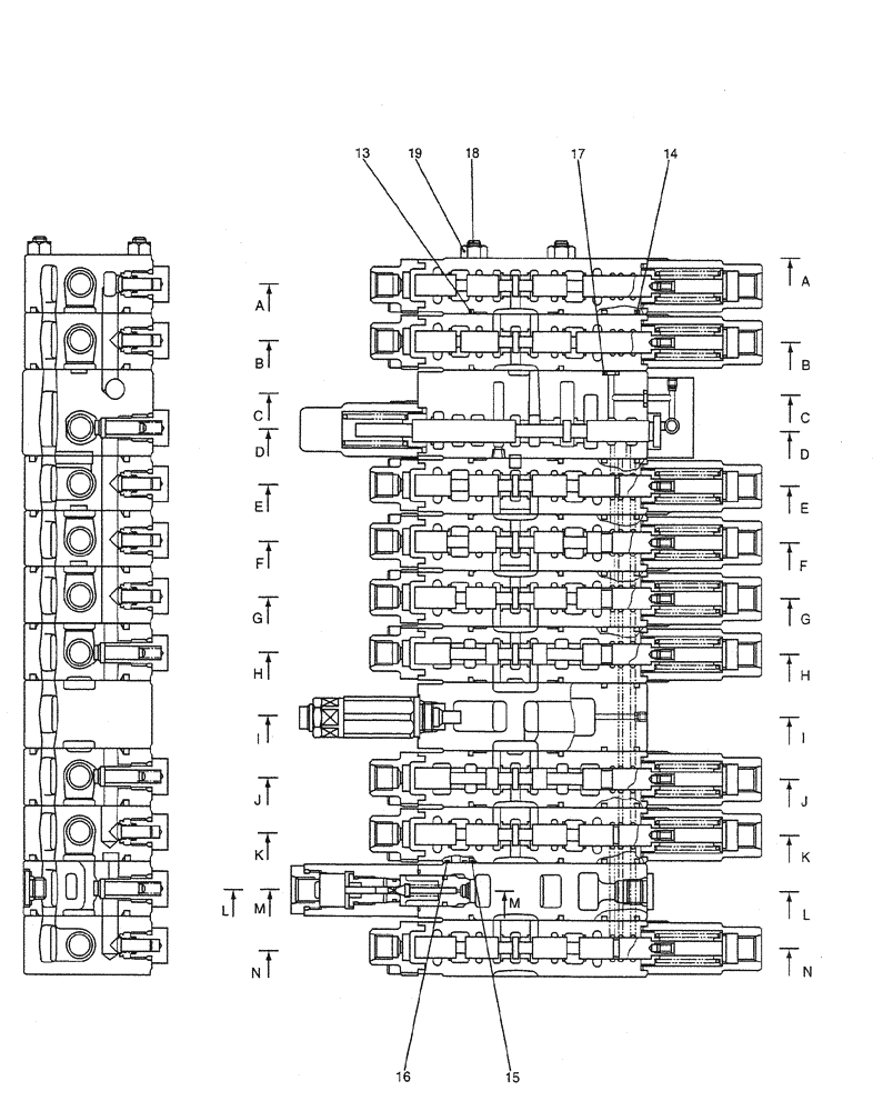 Схема запчастей Case CX31B - (07-002) - VALVE ASSY, CONTROL (35) - HYDRAULIC SYSTEMS