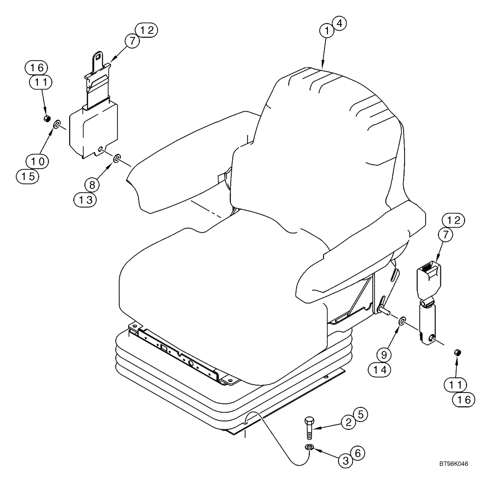 Схема запчастей Case 621D - (09-30) - SEAT - MOUNTING (09) - CHASSIS