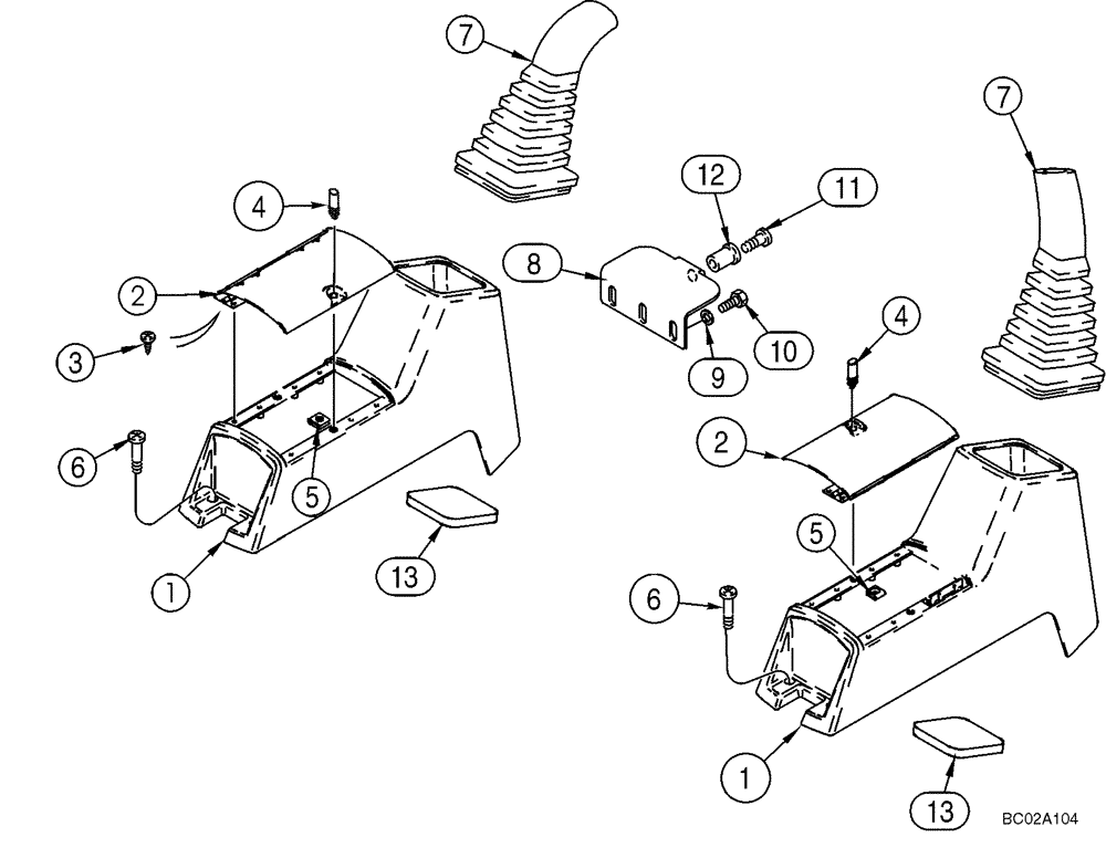 Схема запчастей Case 75XT - (09-11) - CONSOLE, CONTROL (09) - CHASSIS