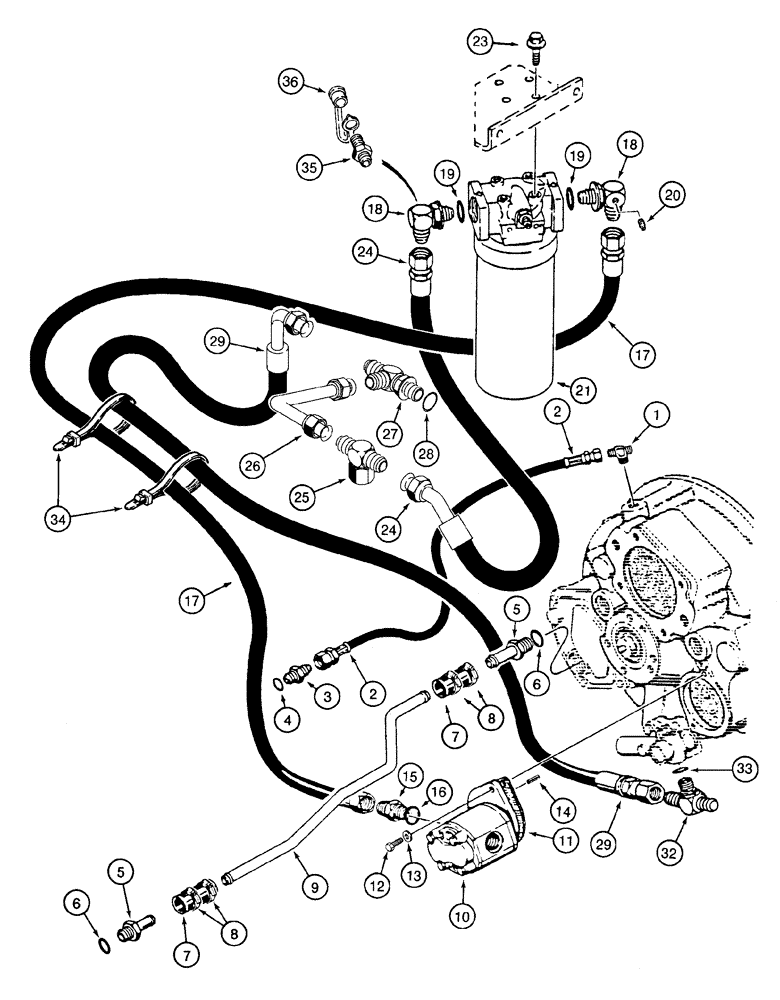 Схема запчастей Case 1150H - (06-18) - HYDRAULICS - CRAWLER CIRCUIT (06) - POWER TRAIN