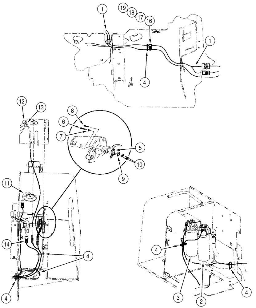 Схема запчастей Case 850H - (04-13) - HARNESSES - FRONT AND REAR, TO HYDRAULIC RESERVOIR AND FUEL TANK (04) - ELECTRICAL SYSTEMS