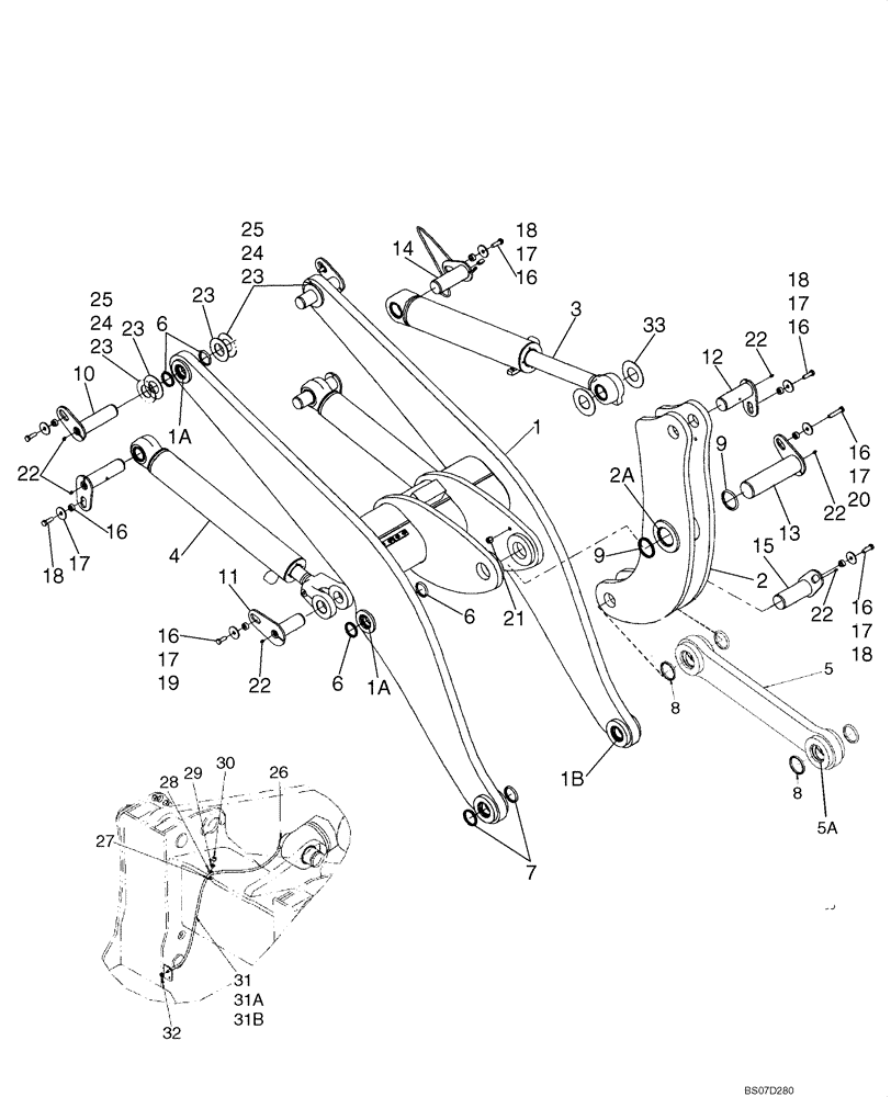 Схема запчастей Case 621E - (09-07) - FRAME - LOADER LIFT (Z-BAR) (09) - CHASSIS