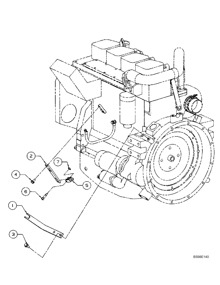 Схема запчастей Case 686G - (3-08) - THROTTLE LINKAGE AT ENGINE, MODELS WITH TURBOCHARGED ENGINE (03) - FUEL SYSTEM