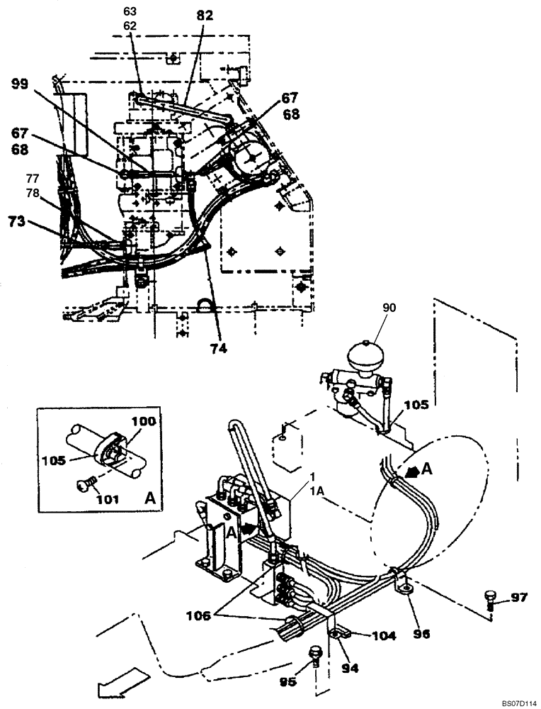 Схема запчастей Case CX130 - (08-054) - HYDRAULICS - PILOT PRESSURE, RETURN LINES (DAC0713246 - ) (08) - HYDRAULICS