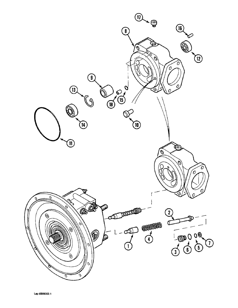 Схема запчастей Case 1088 - (8B-41A) - HYDRAULIC CONTROL AND PORT PLATE ASSEMBLY (08) - HYDRAULICS