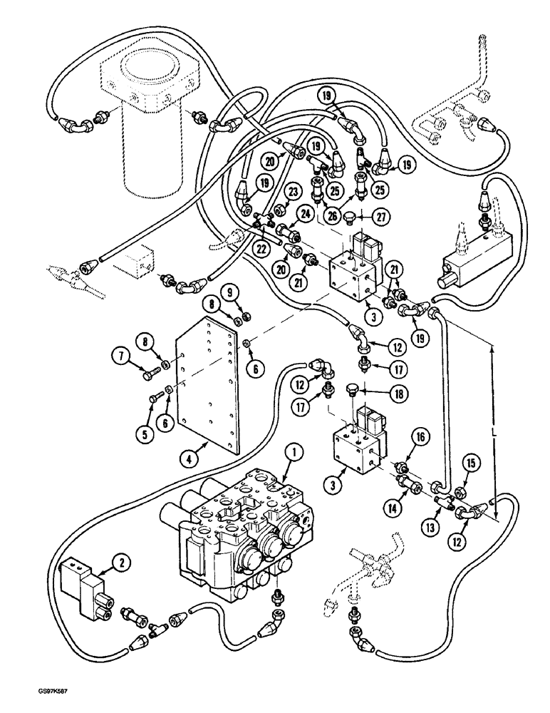 Схема запчастей Case 220B - (8-050) - HYDRAULIC CIRCT / PILOT CONTROL SUPPLY, P.I.N. 74570-74597/03201 & AFTER (08) - HYDRAULICS