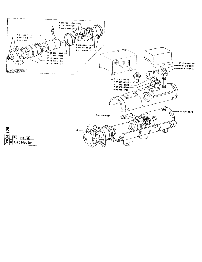 Схема запчастей Case 220CKS - (19) - CAB HEATER (05) - UPPERSTRUCTURE CHASSIS