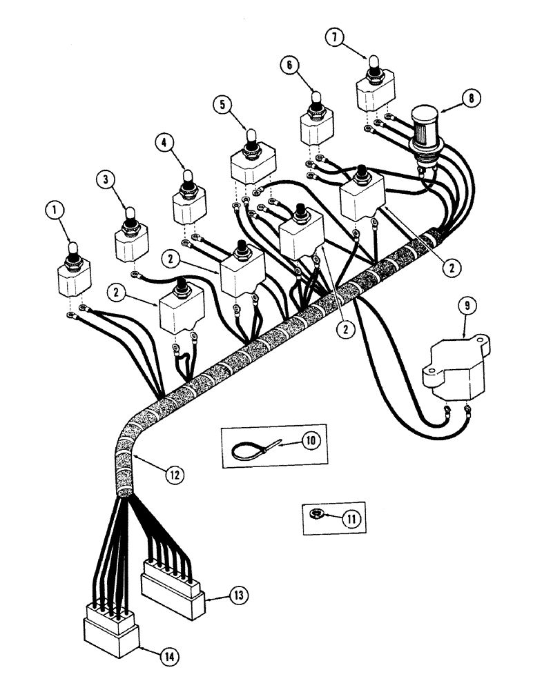 Схема запчастей Case 50 - (4-090) - ELECTRICAL LEFT CONTROL CONSOLE (04) - ELECTRICAL SYSTEMS