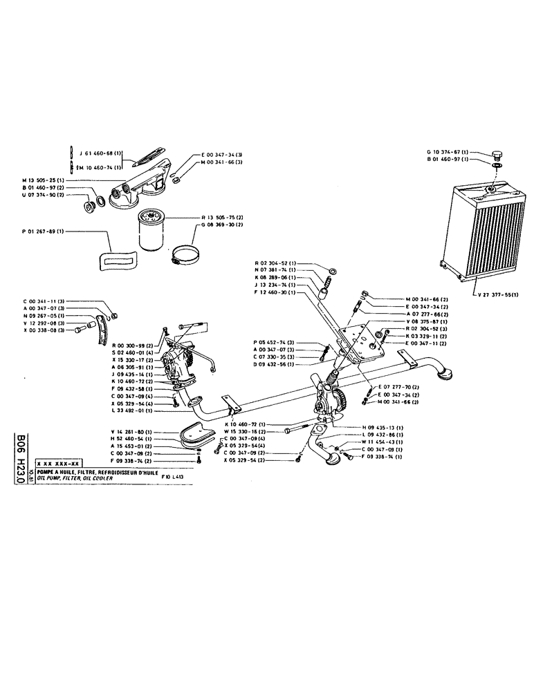 Схема запчастей Case 220 - (076) - OIL PUMP, FILTER, OIL COOLER (01) - ENGINE