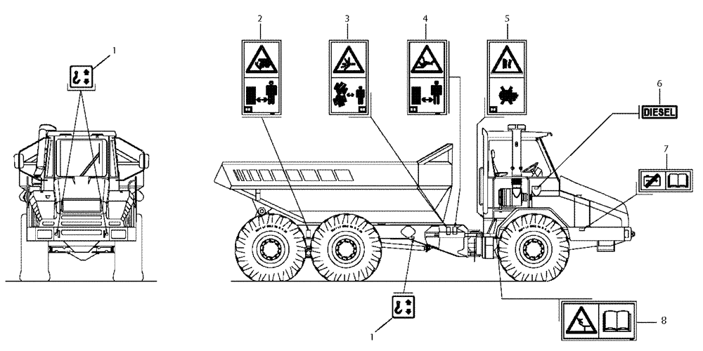 Схема запчастей Case 325 - (6.788A[01]) - ACCESSORIES - DECALS EUROPE TYPE (13) - Electrical System / Decals