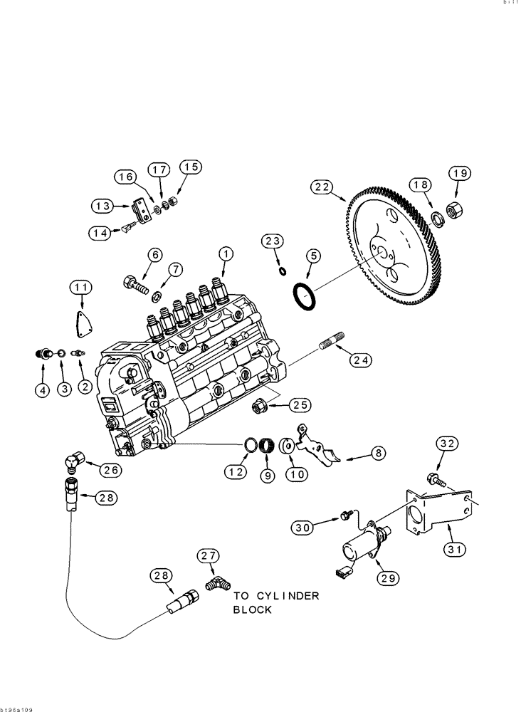 Схема запчастей Case 9040 - (3-12) - FUEL INJECTION PUMP AND DRIVE, 6T-830 ENGINE, PRIOR TO ENGINE SERIAL NUMBER 44866361 (03) - FUEL SYSTEM