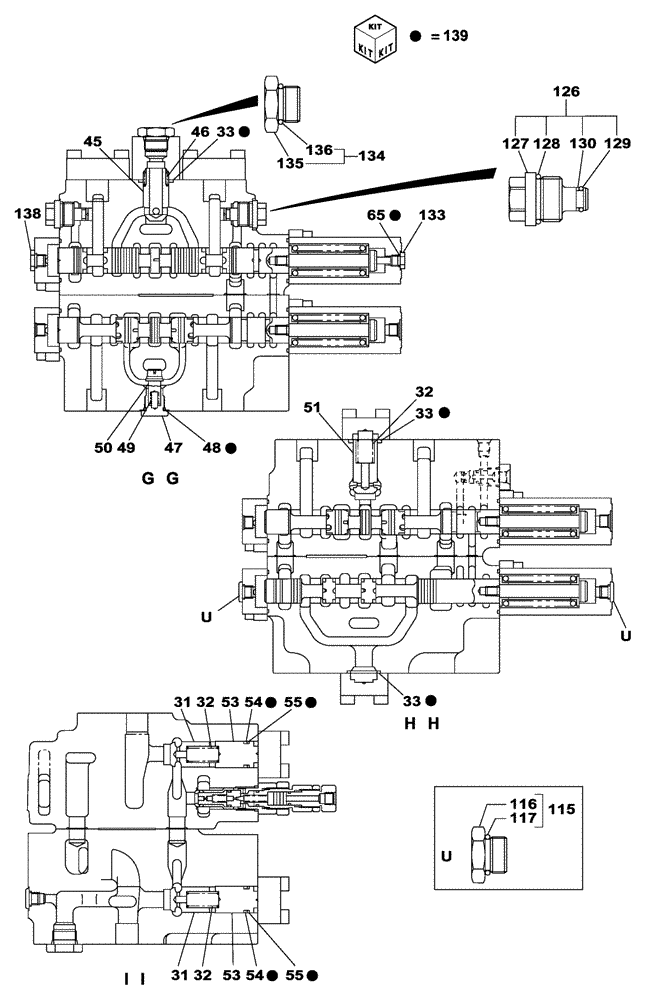 Схема запчастей Case CX330 - (08-71) - CONTROL VALVE (08) - HYDRAULICS