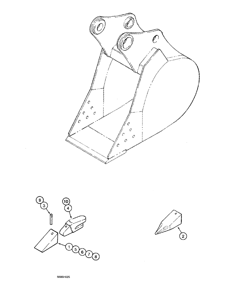 Схема запчастей Case 9060B - (9-092) - ESCO TOOTH OPTIONS (09) - CHASSIS