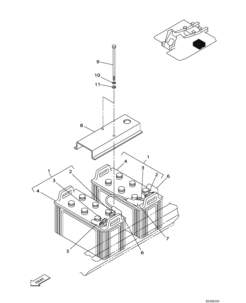 Схема запчастей Case CX700 - (04-009-00[01]) - BATTERIES (04) - ELECTRICAL SYSTEMS