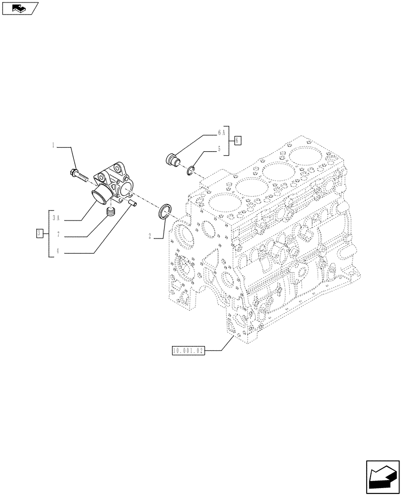 Схема запчастей Case F4GE9454K J604 - (10.402.01[01]) - PIPING - ENGINE COOLING SYSTEM (2852149 - 2852144) (10) - ENGINE