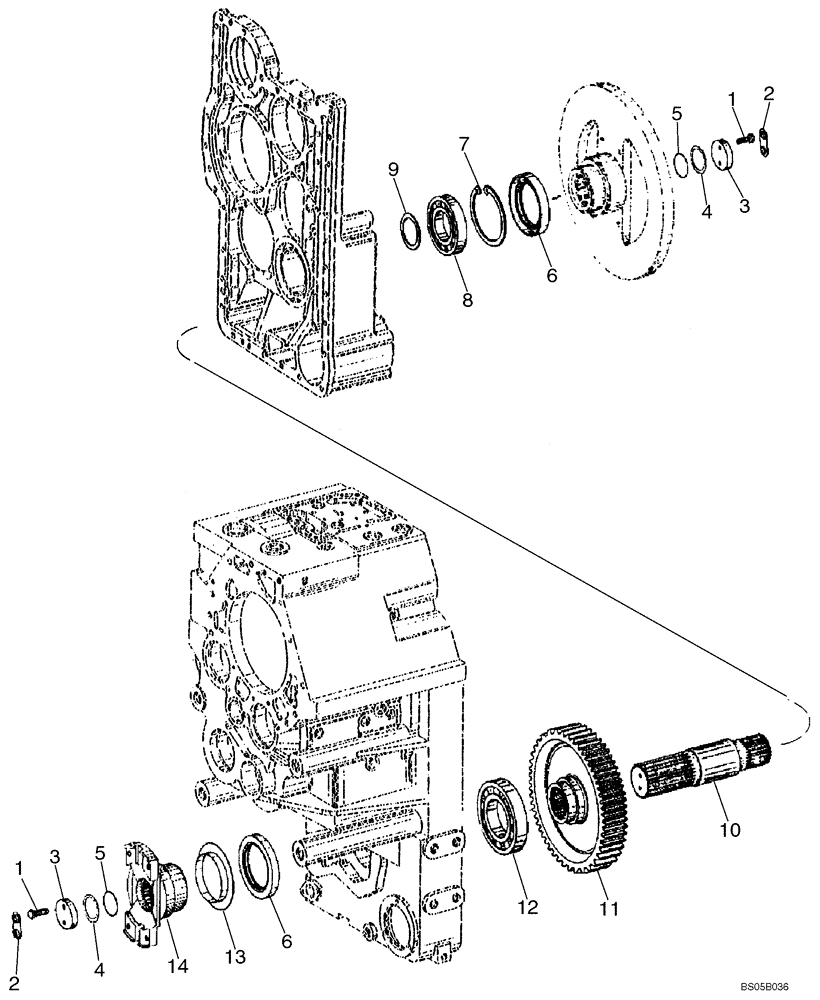 Схема запчастей Case 921E - (06-12) - TRANSMISSION - SHAFT, OUTPUT (06) - POWER TRAIN