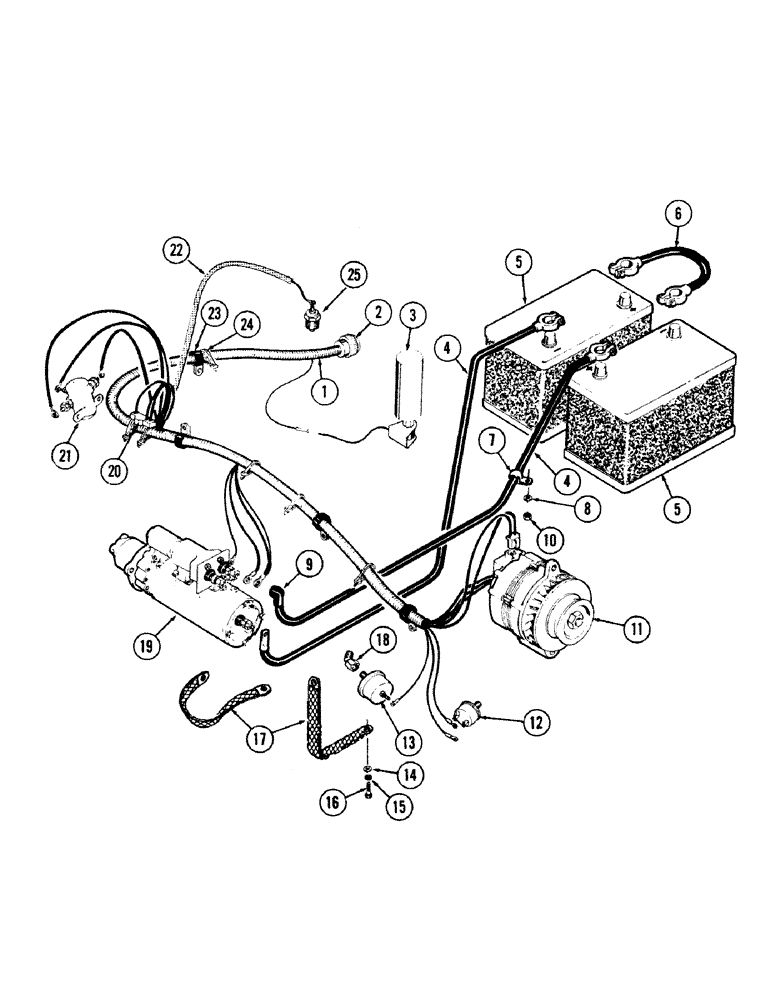 Схема запчастей Case 40 - (250) - ENGINE WIRING HARNESS, (USED WITH CASE 504BDT DIESEL ENGINE) (55) - ELECTRICAL SYSTEMS