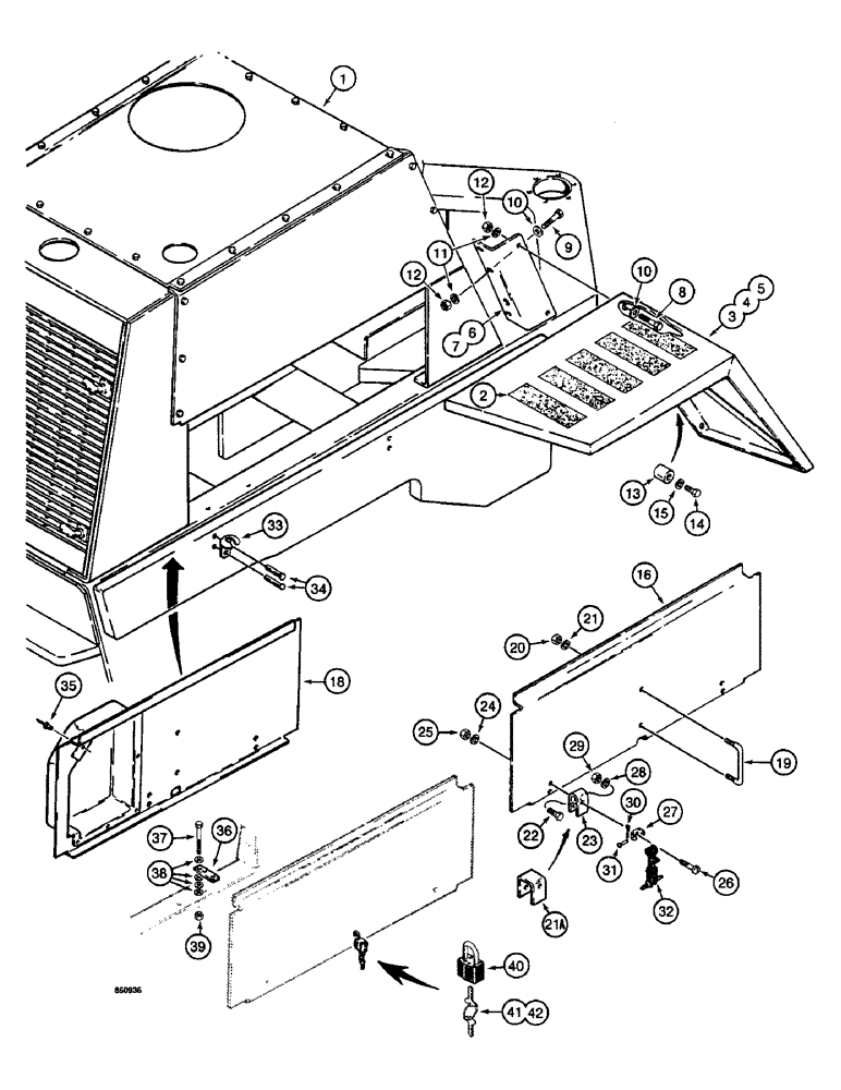 Схема запчастей Case W14 - (570) - REAR FENDERS AND SIDE PANELS WITH RUBBER HOOKS (09) - CHASSIS/ATTACHMENTS