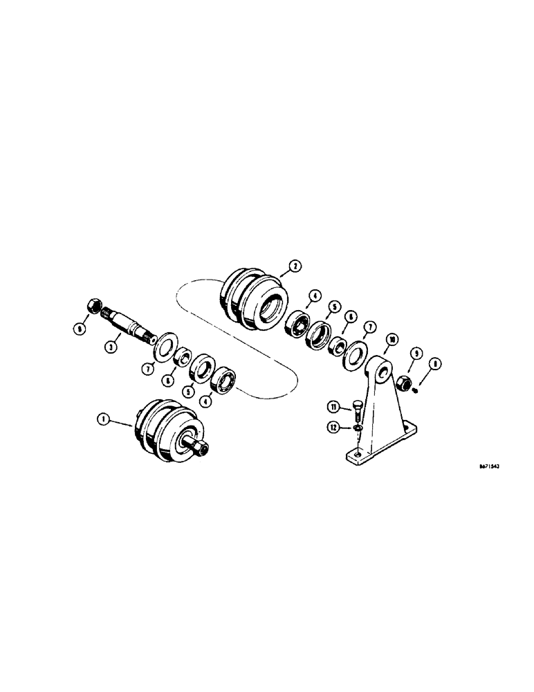 Схема запчастей Case 310G - (122[2]) - TRACK CARRIER ROLLER (04) - UNDERCARRIAGE