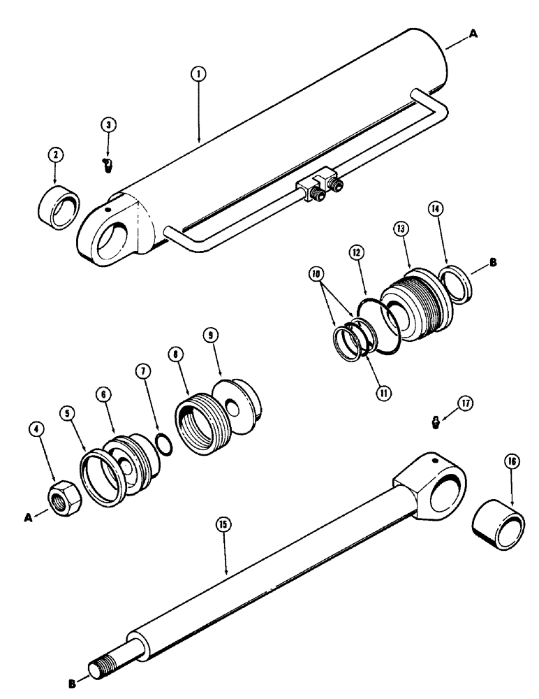 Схема запчастей Case 880 - (298) - FOUR IN ONE CYLINDER, (ORIGINAL EQUIPMENT CYLINDER) (07) - HYDRAULIC SYSTEM