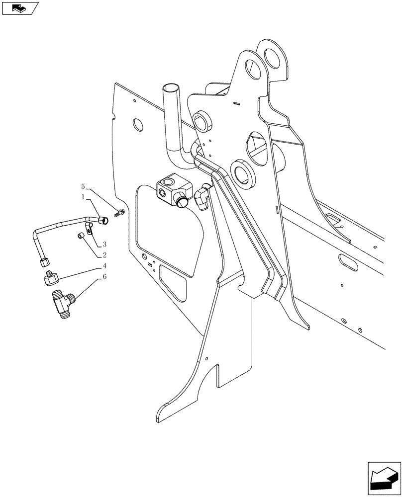 Схема запчастей Case SV185 - (35.734.AH[03]) - AUX HYD, STD, CONNECT UNDER PRESSURE, CASE DRAIN CHASSIS PLUMBING (SV185) (35) - HYDRAULIC SYSTEMS