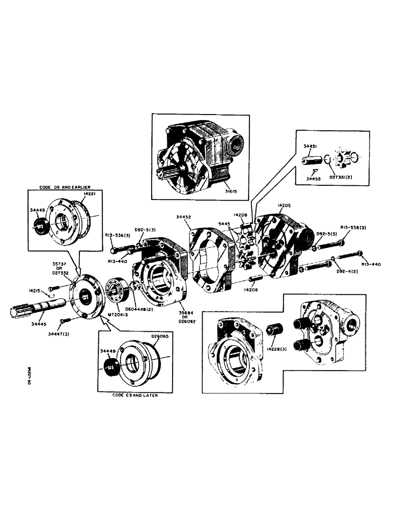 Схема запчастей Case 310 - (62) - 31615 HYDRAULIC PUMP (15 G.P.M.) 