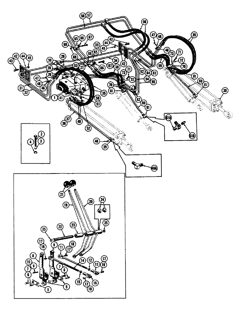 Схема запчастей Case 800 - (200) - TERRALOADR HYDRAULIC SYSTEM, LIFT SYSTEM, DUMP SYSTEM- LEVER AND VALVE SYSTEM (07) - HYDRAULIC SYSTEM