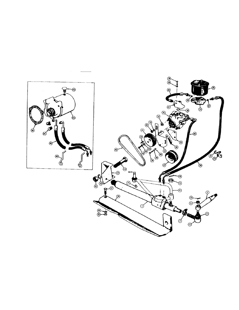 Схема запчастей Case 420B - (112) - POWER STEERING - GAS, POWER STEERING WITH BELT DRIVEN PUMP 