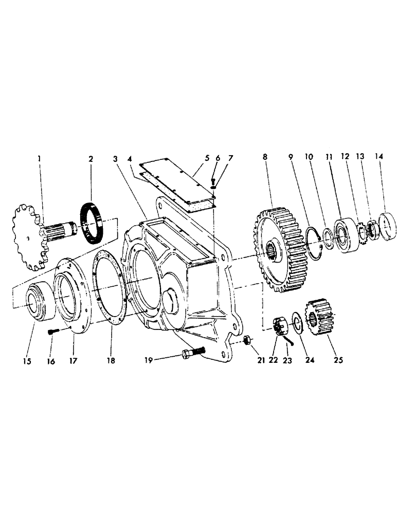 Схема запчастей Case 40YC - (B03) - DRIVE GEAR REDUCER, (RIGHT HAND SHOWN), (USED ON UNITS WITH (04) - UNDERCARRIAGE