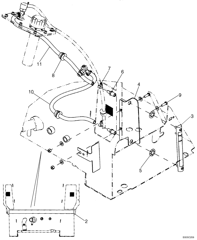 Схема запчастей Case 621D - (08-01A) - RESERVOIR - GAUGE (08) - HYDRAULICS