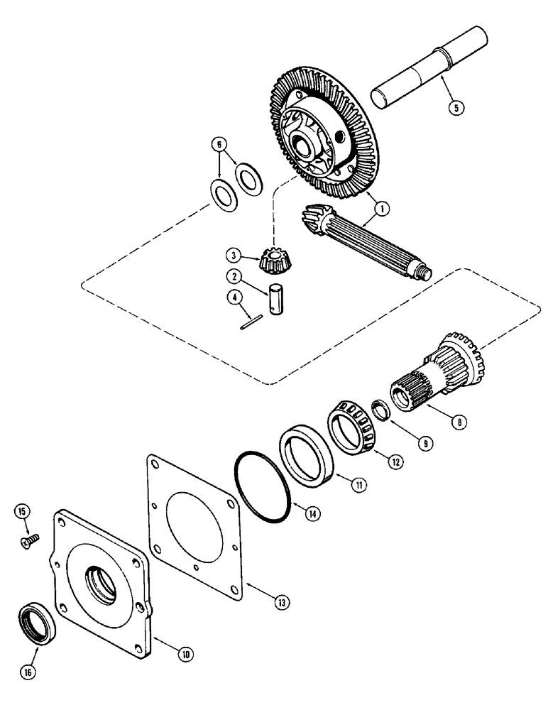 Схема запчастей Case 580B - (202) - DIFFERENTIAL, W/O LOCK (06) - POWER TRAIN