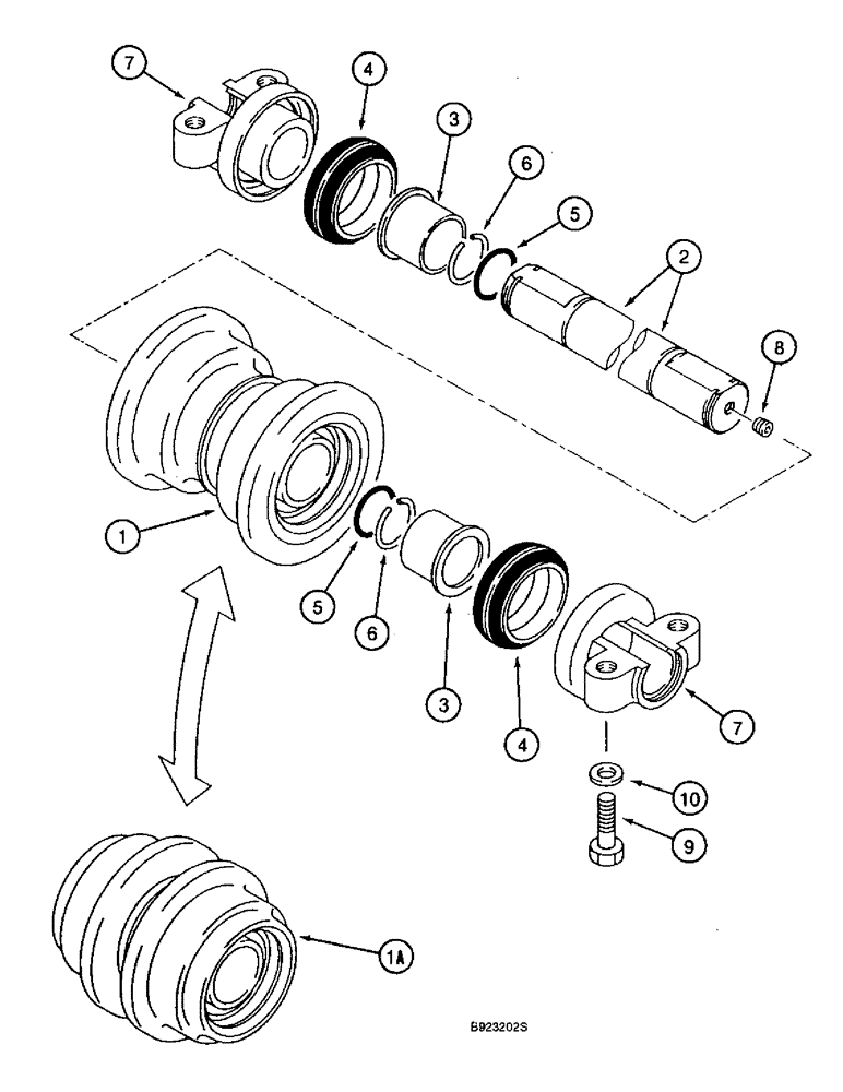 Схема запчастей Case 9040B - (5-22) - TRACK ROLLERS, TIMBER KING MODELS (11) - TRACKS/STEERING