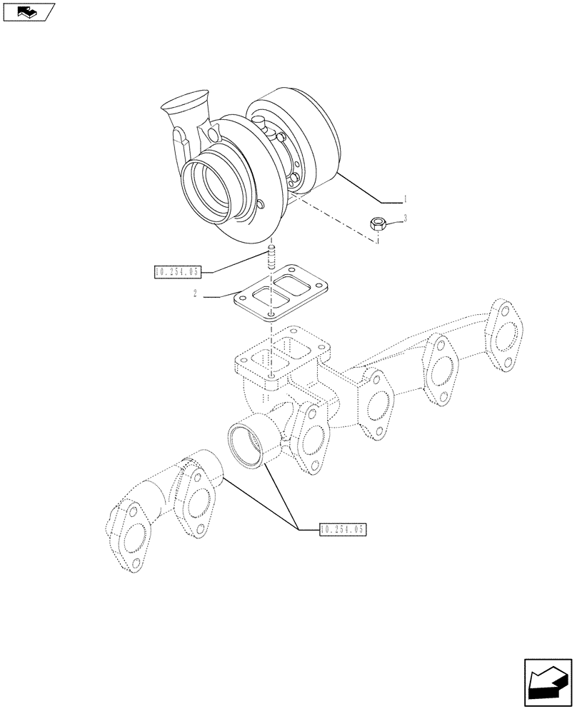 Схема запчастей Case 821F - (10.250.01) - TURBOCHARGER (10) - ENGINE