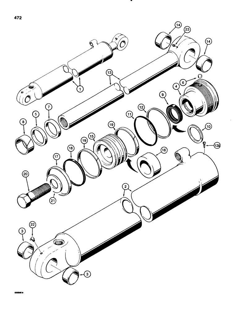 Схема запчастей Case 580SE - (472) - G106682 BACKHOE DIPPER CYLINDER (08) - HYDRAULICS