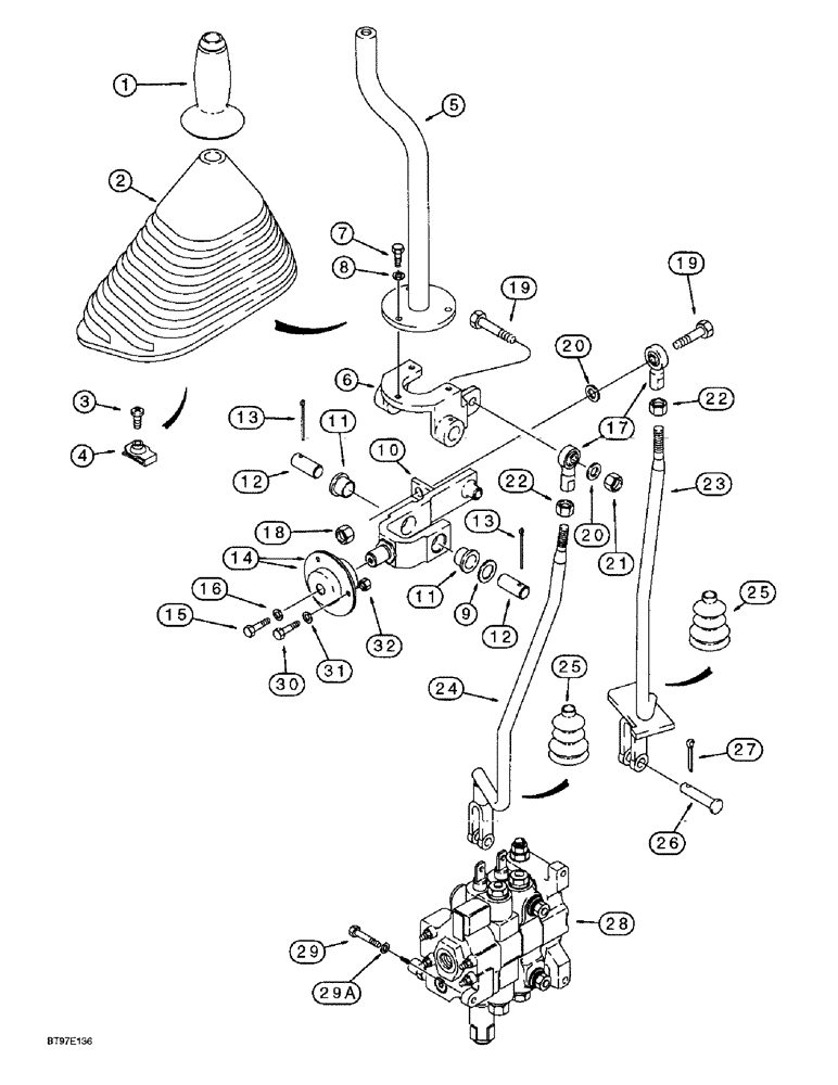 Схема запчастей Case 580SL - (9-002) - LOADER LIFT AND BUCKET CONTROLS (09) - CHASSIS/ATTACHMENTS