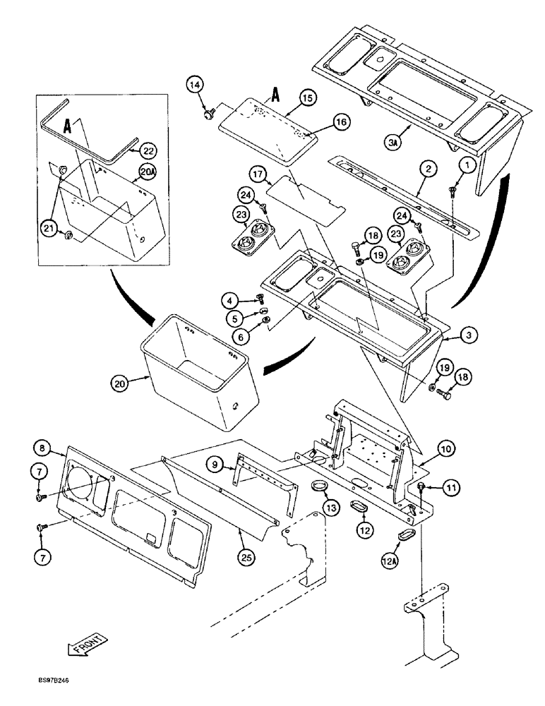 Схема запчастей Case 9030B - (9-086) - CAB REAR CONSOLE AND PANELS (09) - CHASSIS