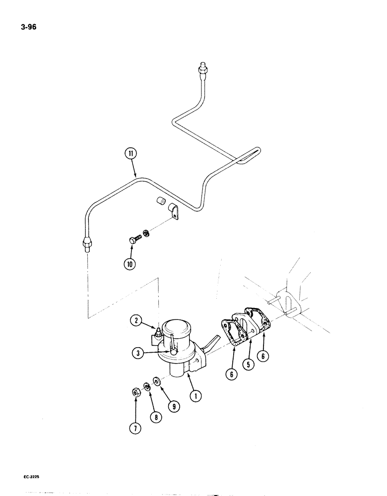 Схема запчастей Case 1825 - (3-96) - FUEL PUMP, GASOLINE MODELS (03) - FUEL SYSTEM