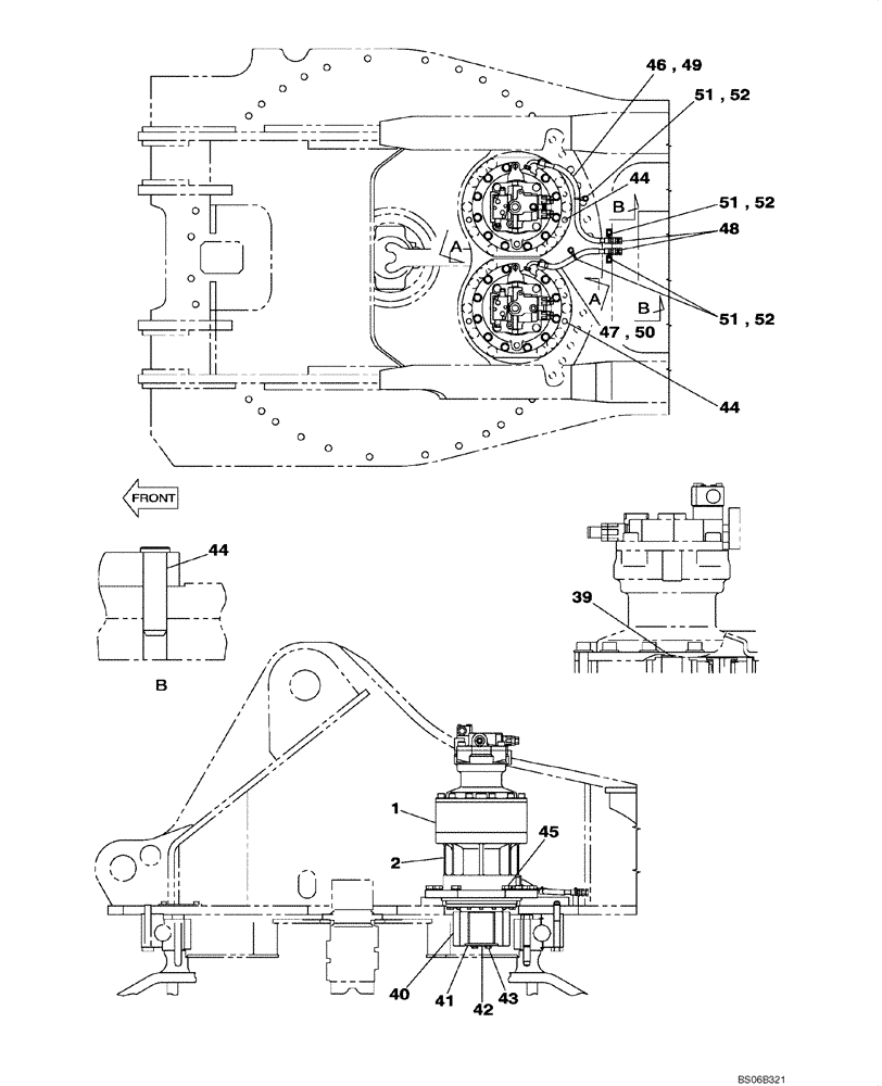 Схема запчастей Case CX700B - (08-70) - SWING MOTOR-DRIVE REDUCTION GEAR (08) - HYDRAULICS