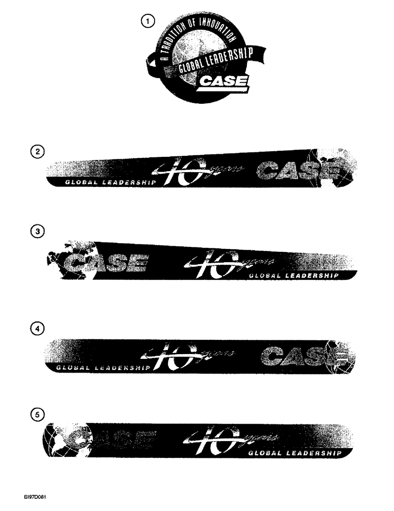 Схема запчастей Case 590L - (9-144) - DECALS, 40TH ANNIVERSARY MODELS (09) - CHASSIS/ATTACHMENTS