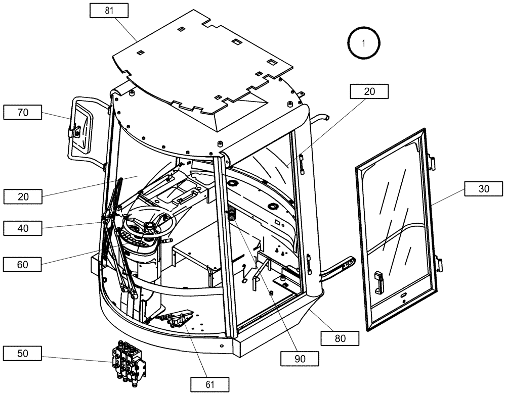 Схема запчастей Case 321D - (34.012[001]) - CAB MODULE (OPTION) (S/N 591052-UP) No Description