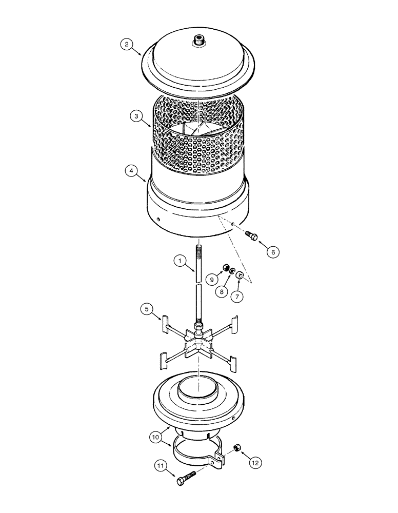 Схема запчастей Case 885 - (02-16[01]) - AIR PRE-CLEANER - ASSEMBLY (02) - ENGINE