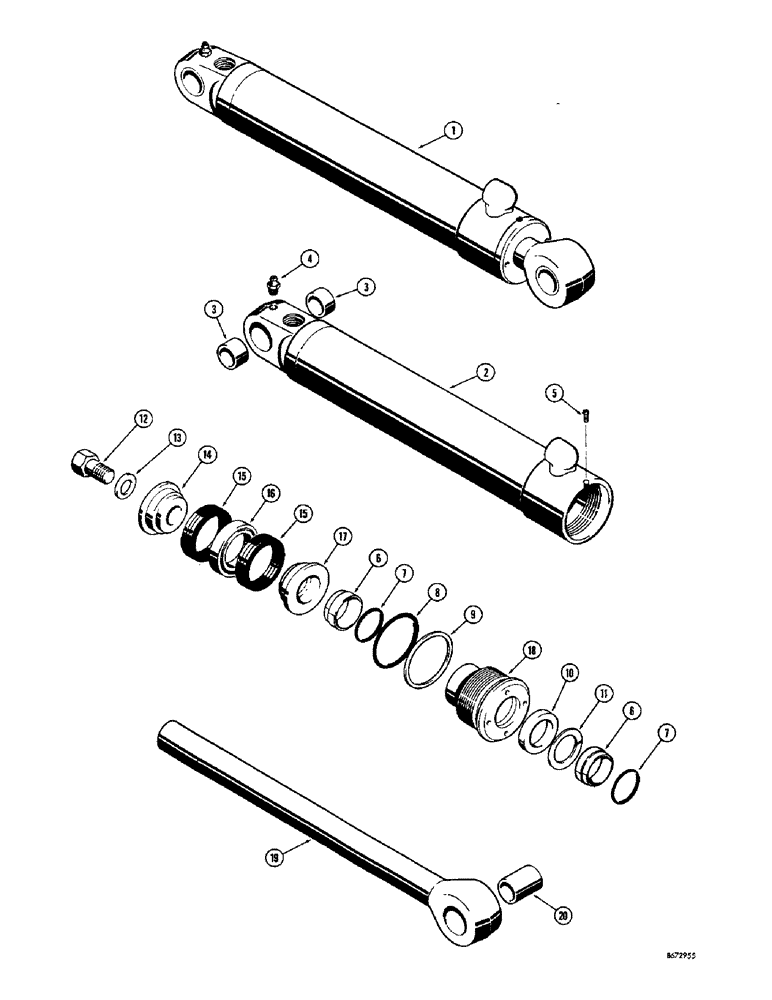 Схема запчастей Case 680CK - (212) - D42708 BACKHOE STABILIZER CYLINDER (35) - HYDRAULIC SYSTEMS