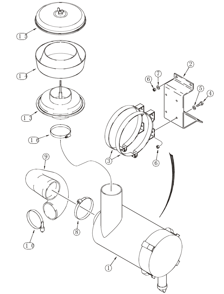 Схема запчастей Case 821C - (02-11) - AIR CLEANER AIR INTAKE PARTS (02) - ENGINE