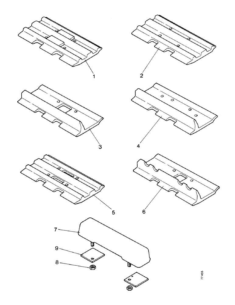 Схема запчастей Case 850 - (F10-1) - TRACK SHOES, SEMI - GROUSER, MINING SPECIAL (04) - UNDERCARRIAGE