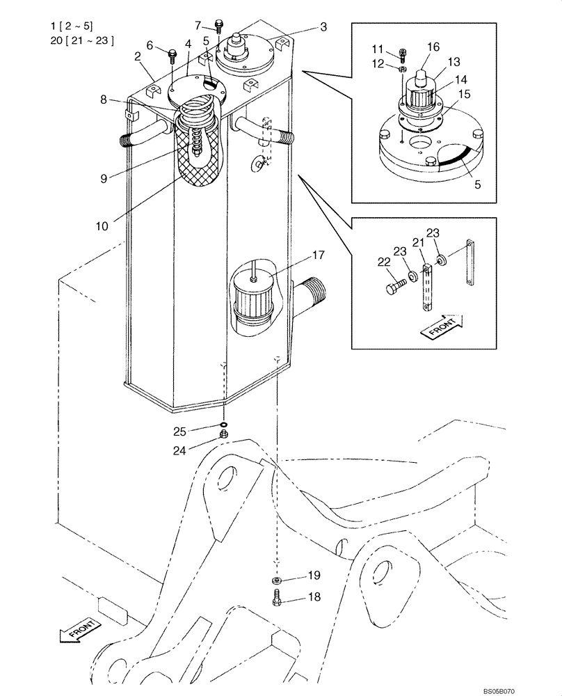 Схема запчастей Case CX225SR - (08-01) - HYDRAULIC RESERVOIR (08) - HYDRAULICS